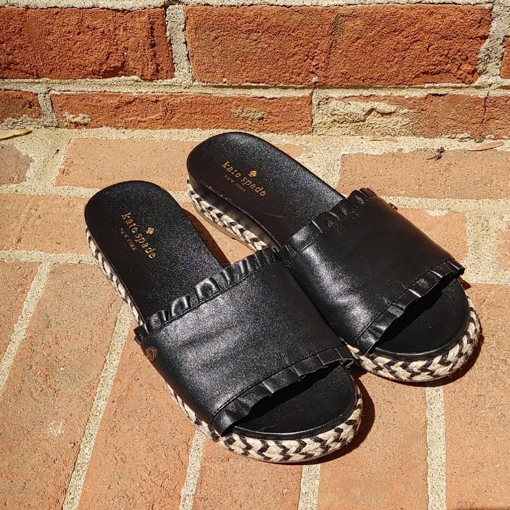 Kate Spade Zahara Black Slide Sandals Size 7.5 (17)